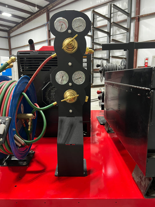 Dual gauge stand, Welding, gauge holder, oxygen, acetylene, rack, welding supply, cutting torch ,torch