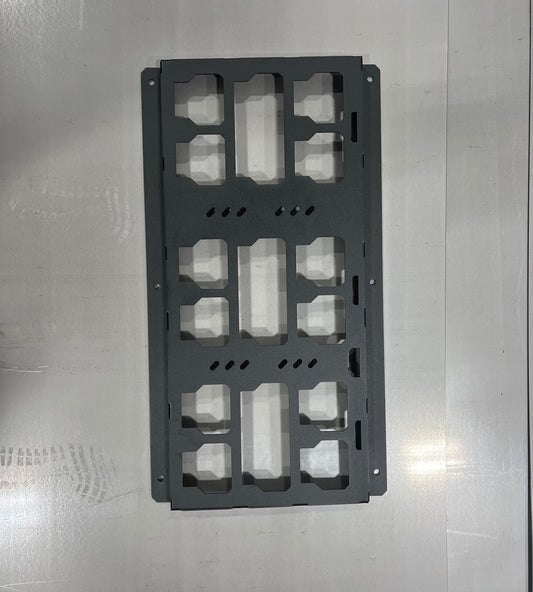 Milwaukee aluminum version   Packout Mounting Plate, 1/8th thick laser cut, organizer. 3 version, one large, one small. 1 full, 1 half
