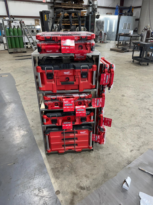 Milwaukee packout shelf rack system full size tool box, railing version