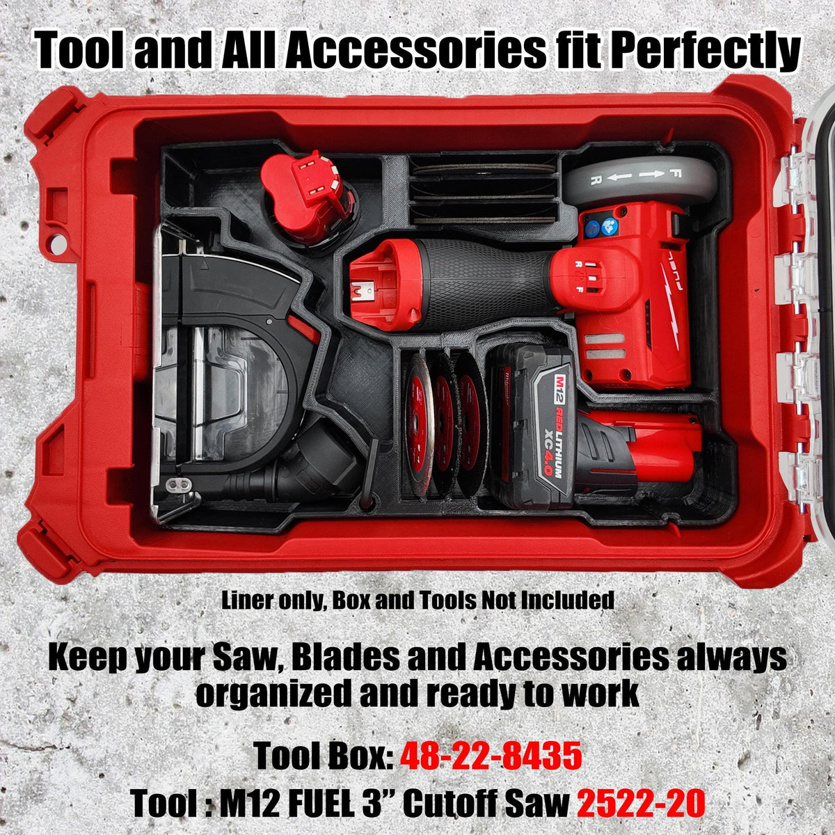 Milwaukee® M12 FUEL 3" Compact Cut-Off Tool PACKOUT™ Liner (2522)