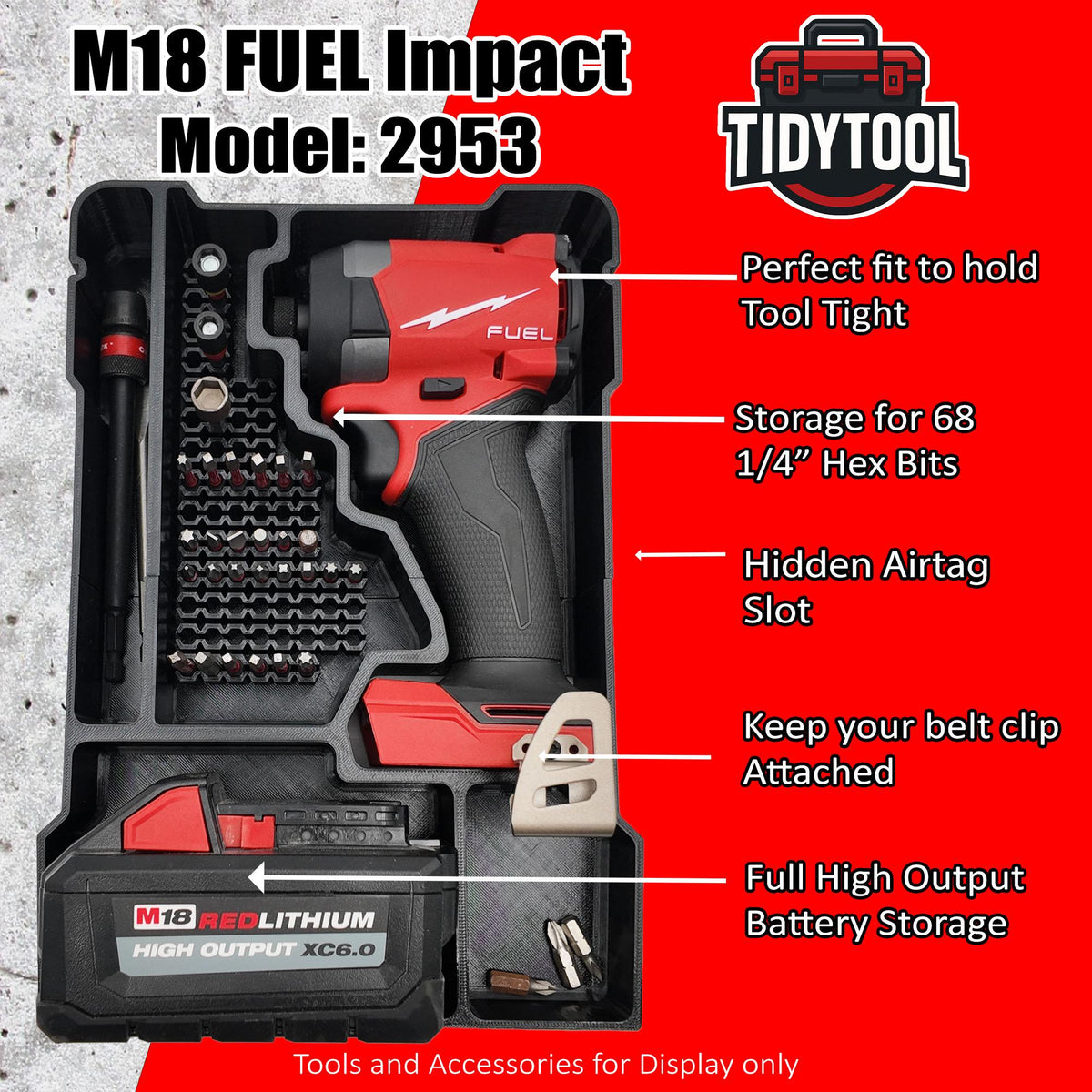 Milwaukee® M18 FUEL 1/4" Hex Impact Driver PACKOUT™ Organizer Insert (2953-20)