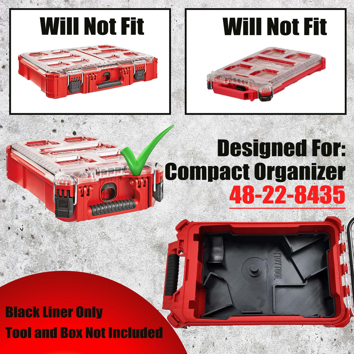 Milwaukee® M18 Grinder PACKOUT™ Organizer Insert (2686/2880/2881-20)