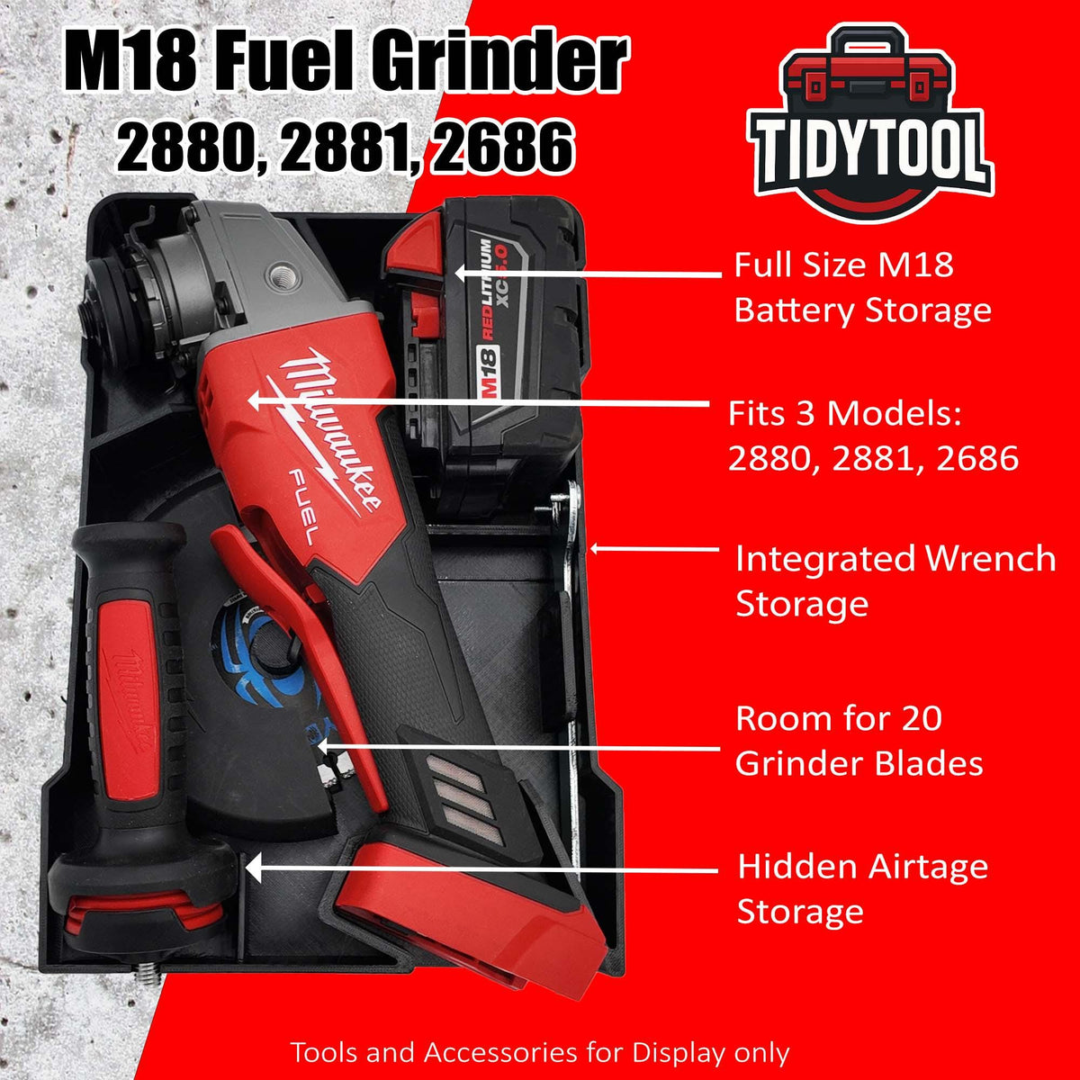 Milwaukee® M18 Grinder PACKOUT™ Organizer Insert (2686/2880/2881-20)