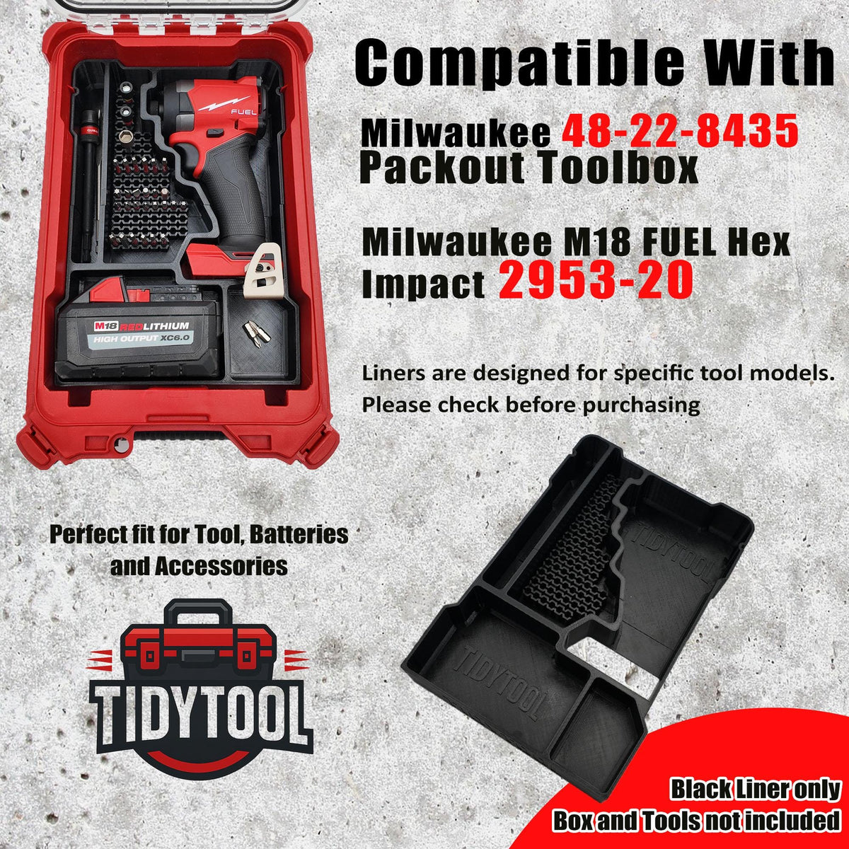 Milwaukee® M18 FUEL 1/4" Hex Impact Driver PACKOUT™ Organizer Insert (2953-20)