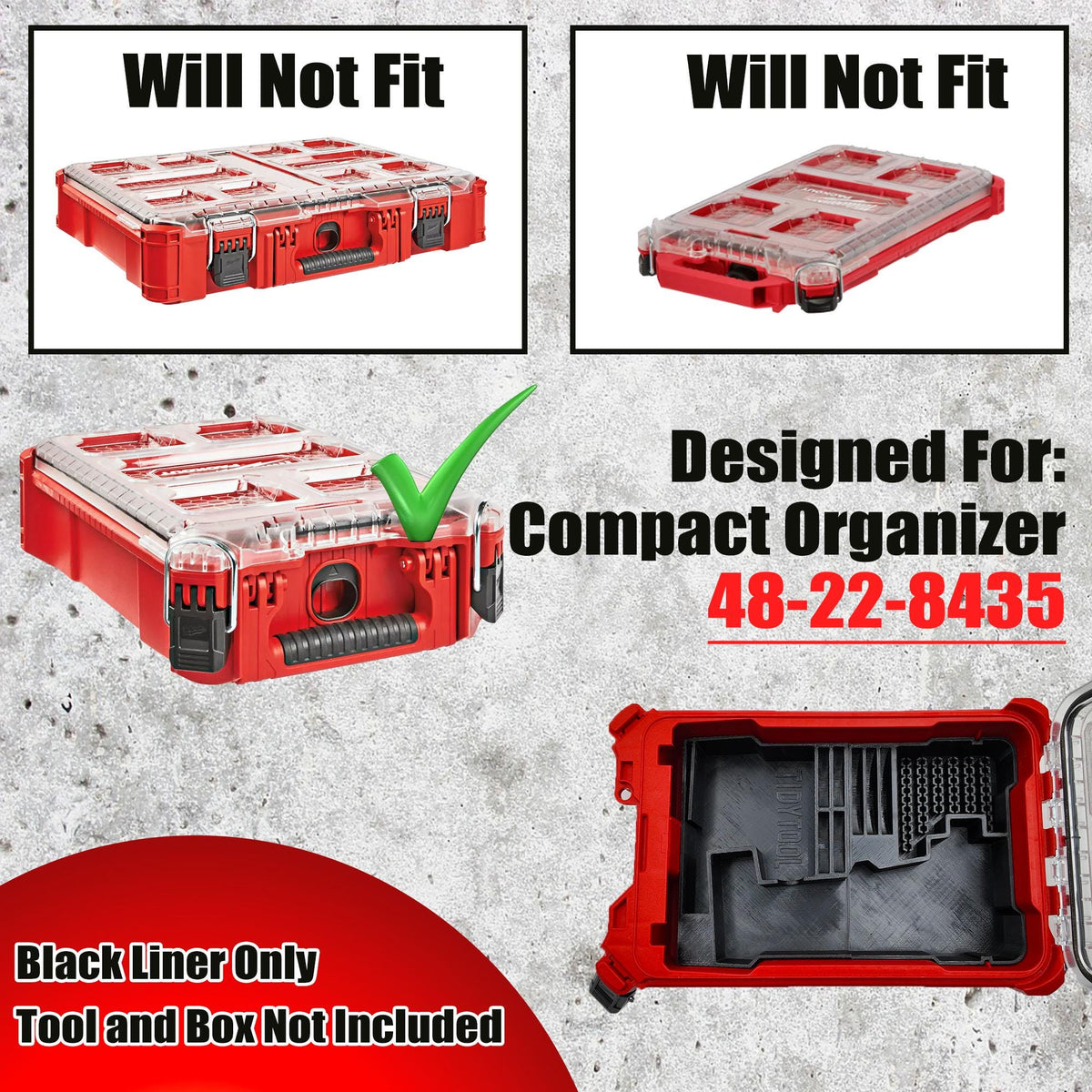 Milwaukee® M12 FUEL Right Angle Die Grinder PACKOUT™ Organizer Insert