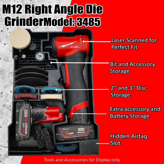 Milwaukee® M12 FUEL Right Angle Die Grinder PACKOUT™ Organizer Insert