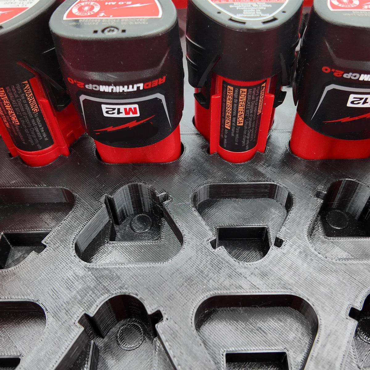 Milwaukee® M12 Battery Organizer Insert – Holds 20 Batteries